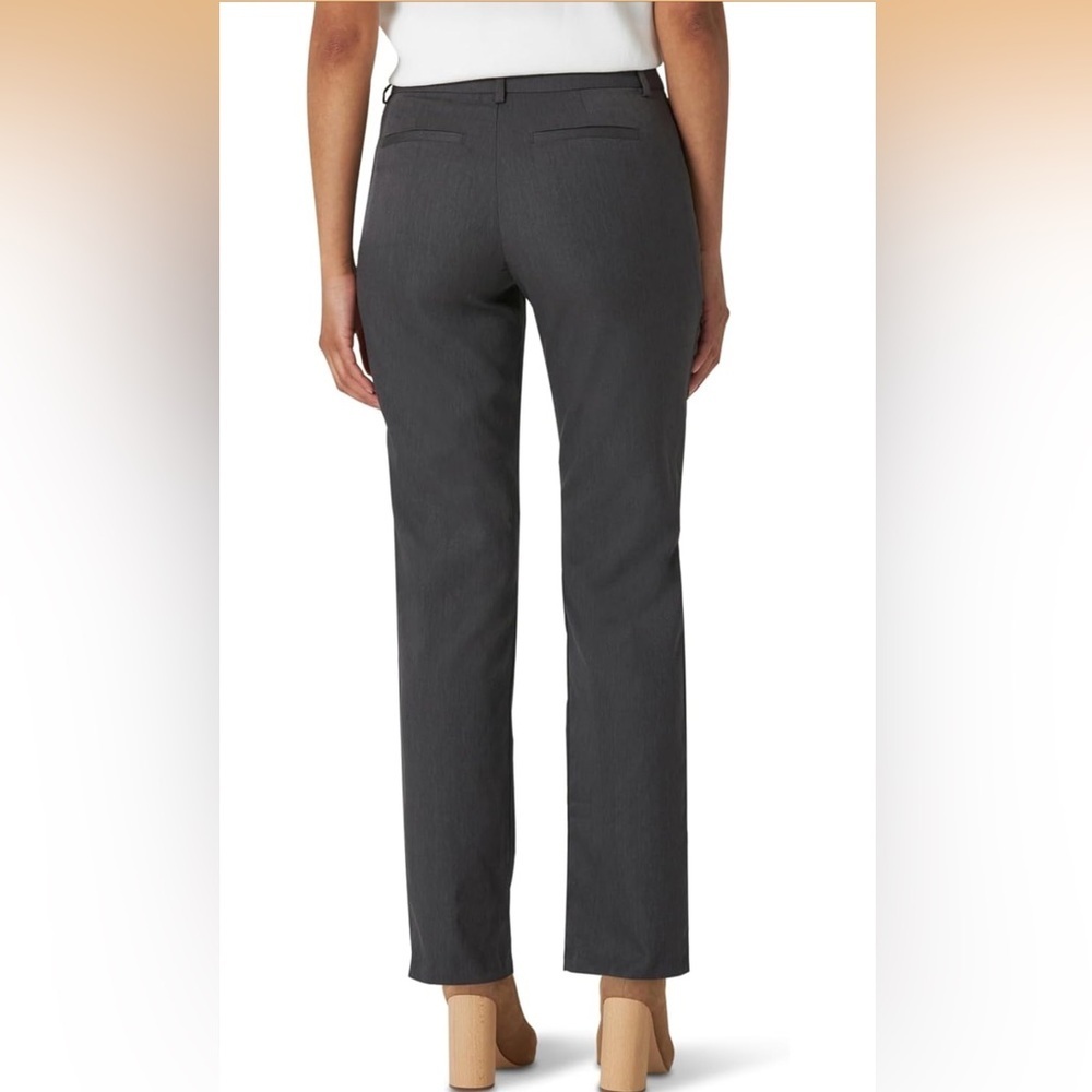 Lee Charcoal Heather Wrinkle-Free Pants Straight Leg Pant size 18 - Picture 4 of 10